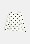 T-shirt blanc motif cœurs noirs Fille