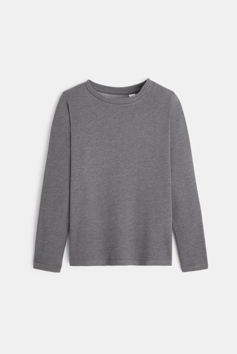 T-shirt a maniche lunghe termoregolante grigia bambino 1