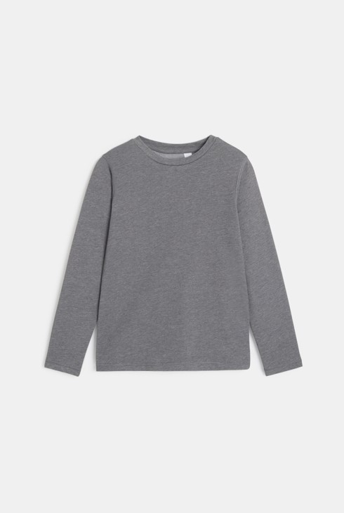 Graues, wärmeregulierendes langärmeliges T-Shirt für Jungen 1
