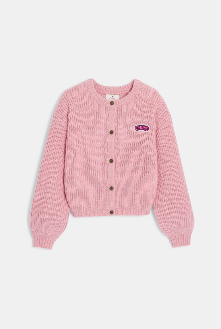 Cardigan col rond rose fille Chipie 1