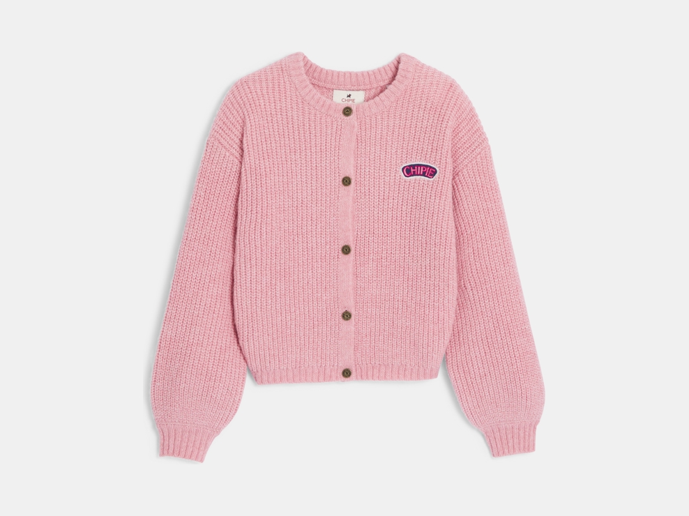 Cardigan col rond rose fille Chipie 1