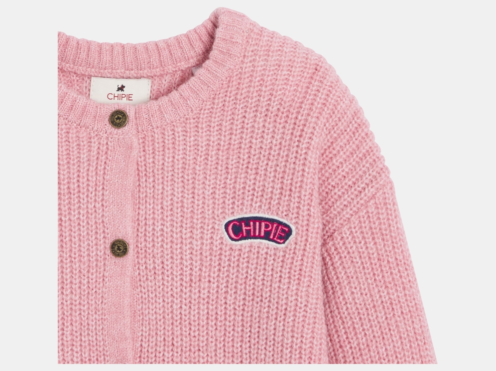 Cardigan col rond rose fille Chipie 2