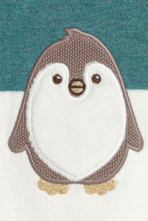 Strickpullover mit gesticktem Pinguinmotiv Kleinkind Mädchen