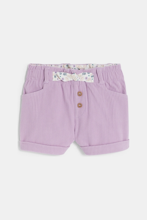 Short velours côtelé taille haute