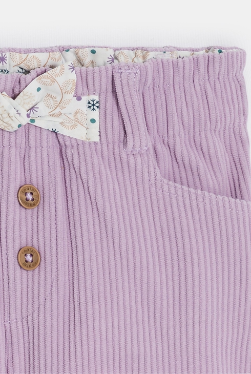 Short velours côtelé taille haute