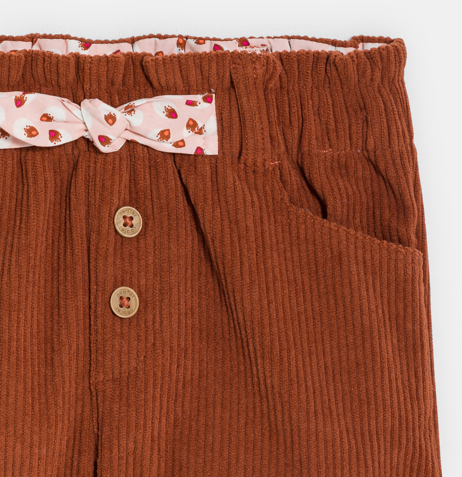 Braune Cord-Shorts mit hoher Taille 2