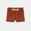 Short velours côtelé marron taille haute