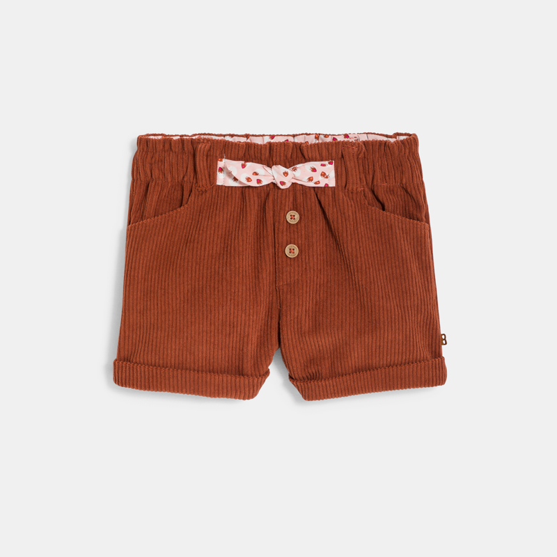 Braune Cord-Shorts mit hoher Taille