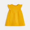 Robe coton fantaisie fleurie jaune bébé fille