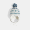 Bonnet péruvien jacquard doublé montagne bleu bébé garçon