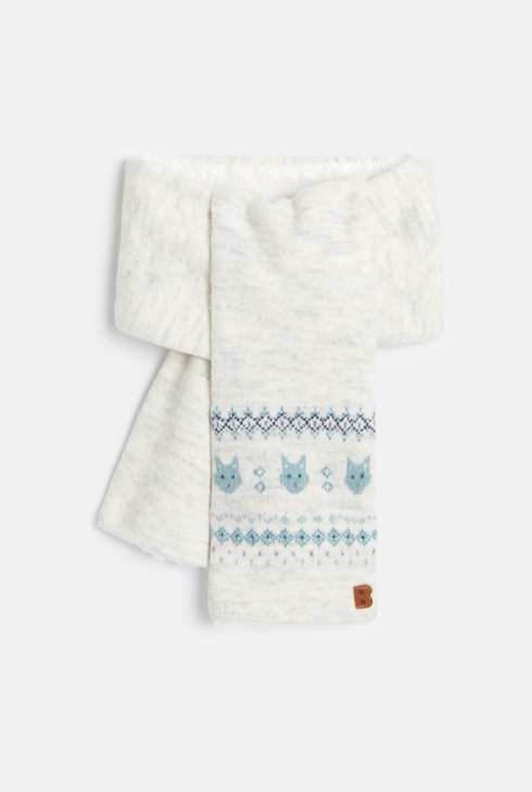 Šal iz žakarda s podlogo in motivom planin dojenček deček 1