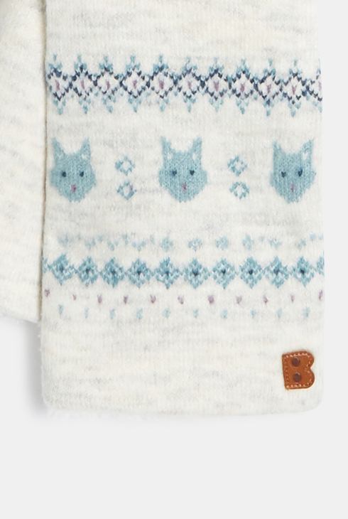 Šal iz žakarda s podlogo in motivom planin dojenček deček 2