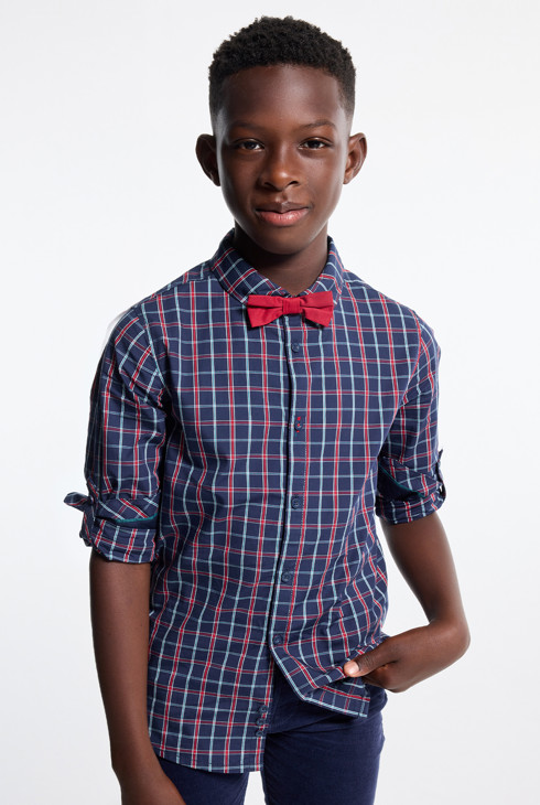 Karohemd + Fliege für Jungen 2