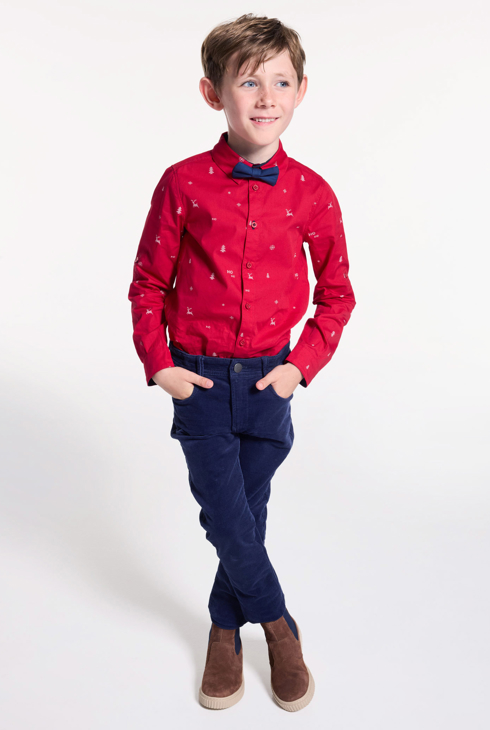 Bedrucktes Hemd in Rot für Jungen 1