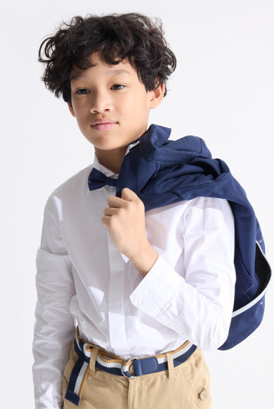 Boy's white shirt with bow tie Okaïdi & Obaïbi