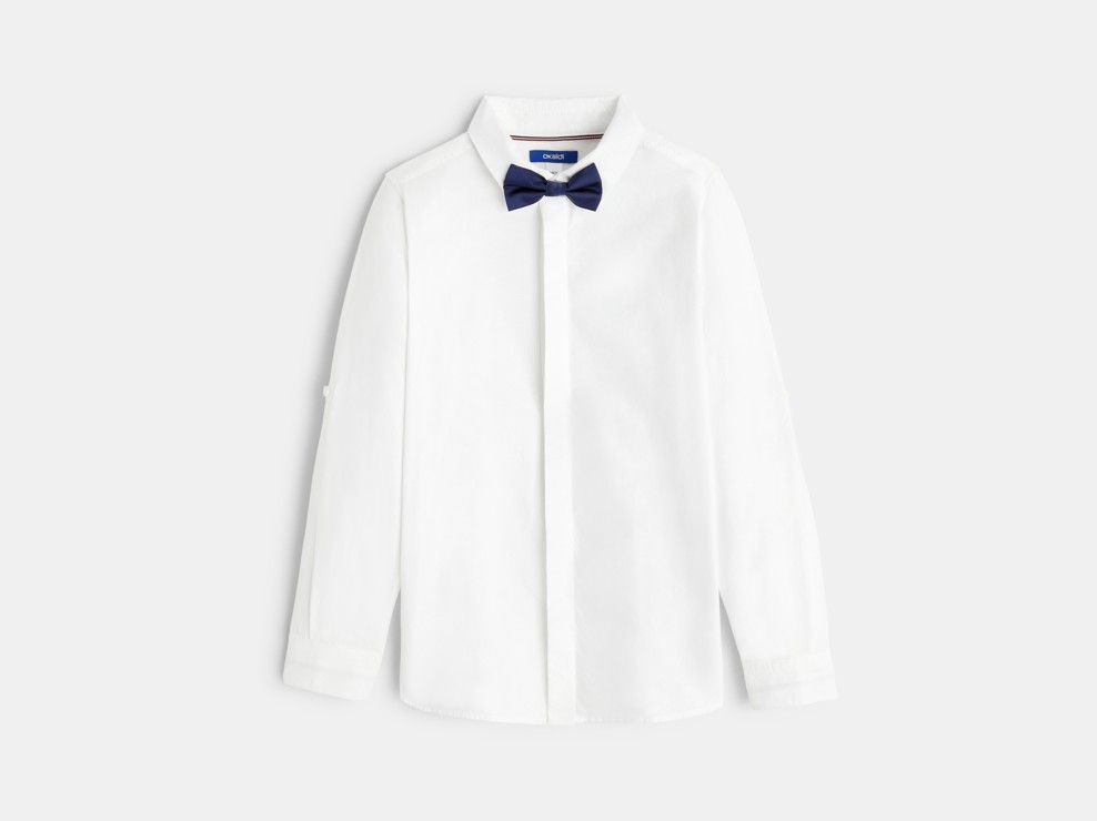 Weißes Hemd mit Fliege für Jungen 2