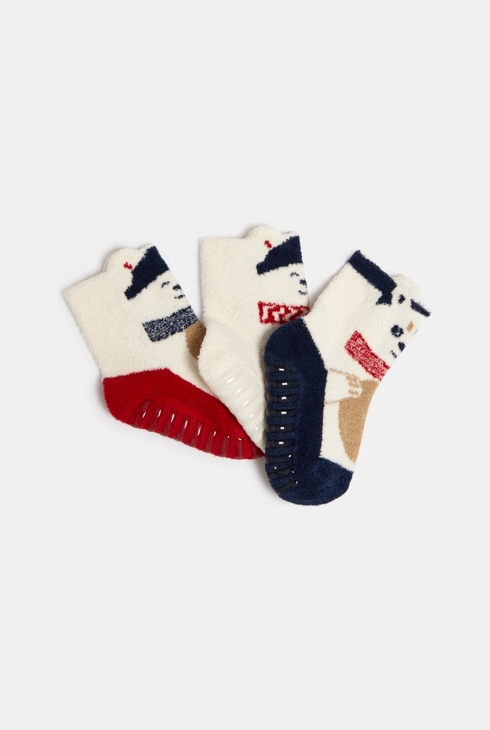 Coffret de chaussettes chaudes chat bébé garçon (lot de 3)