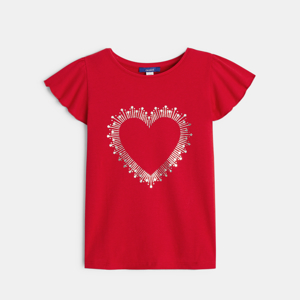 T-shirt à motif cœur pailleté Fille 1