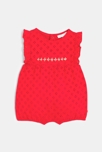 Combinaison courte esprit broderie rouge bébé fille
