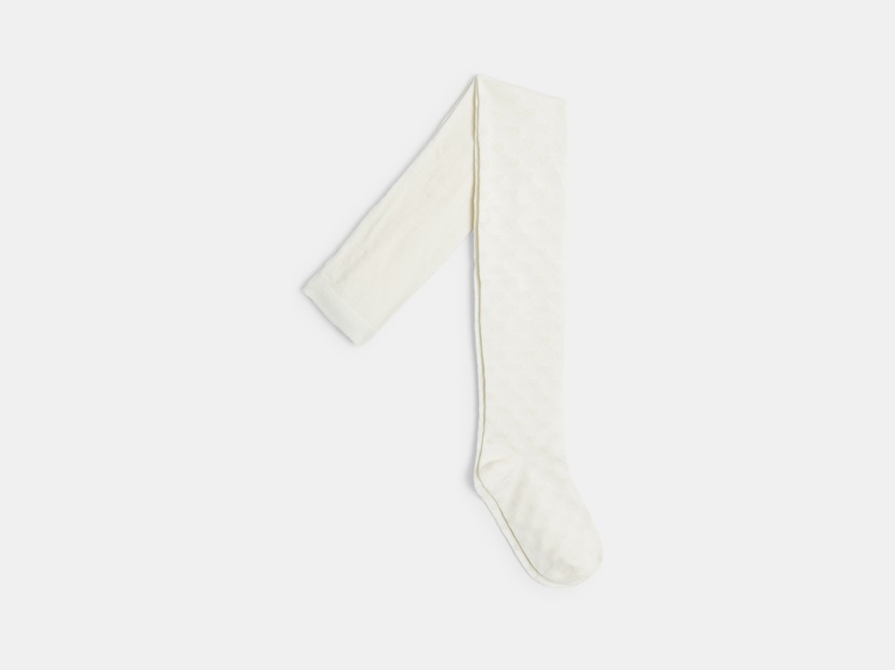 Weiße Strumpfhose aus Baumwolle für Mädchen 1