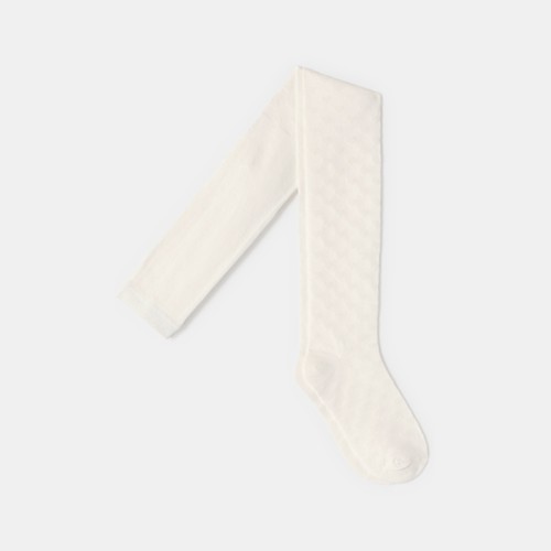 Collant En Coton Blanc Fille - Blanc Écru - 2/3A - OKAIDI