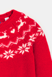 Pull de Noël rouge Fille 3