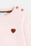 Jersey de punto con cuello festoneado rosa para bebé niña 2