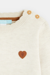 Pull maille tricot col festonné beige bébé fille 3