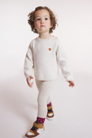 Pull maille tricot col festonné beige bébé fille 1