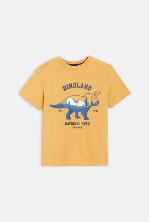 T-Shirt mit Dinosauriermotiv Gelb Jungen 1