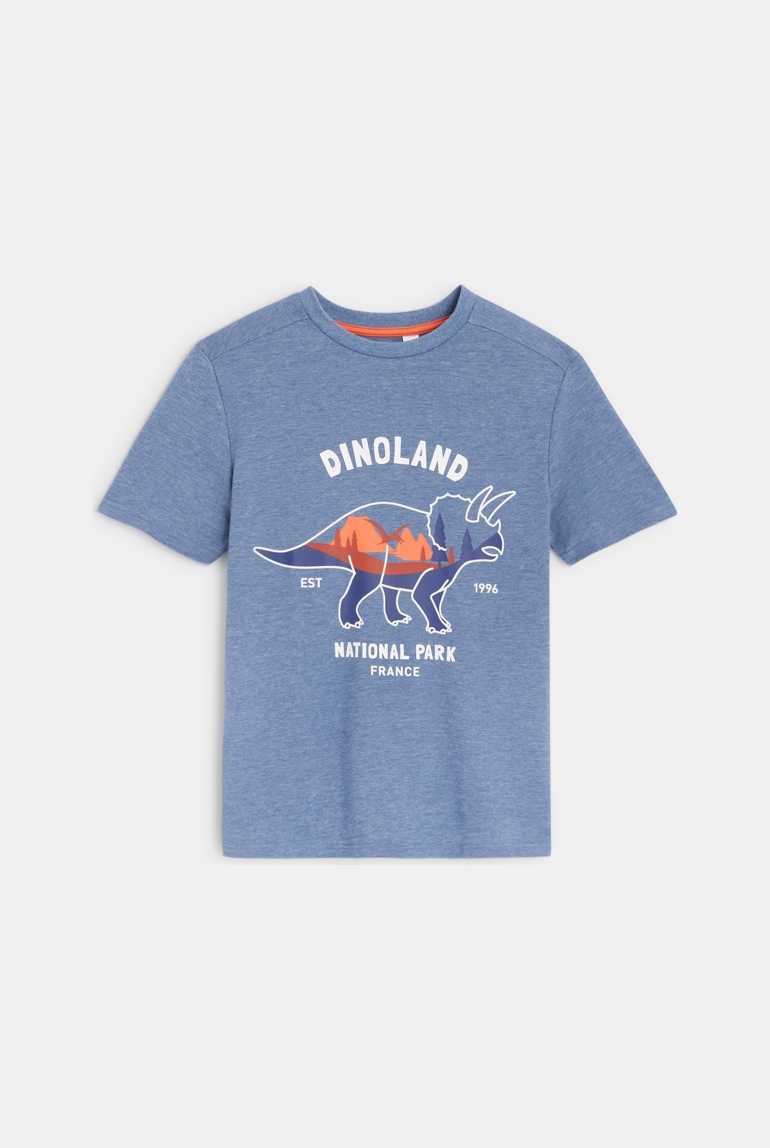 T-Shirt mit Dinosauriermotiv Blau Jungen 1