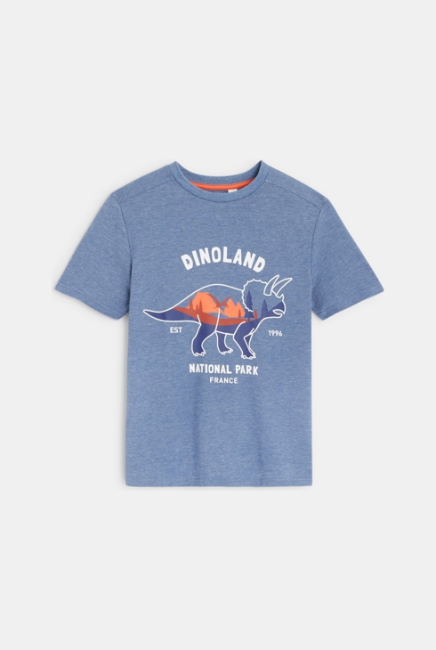 T-Shirt mit Dinosauriermotiv Blau Jungen 1