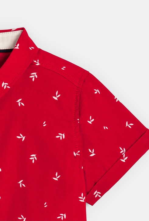 Chemise imprimée coton rouge bébé garçon