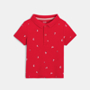 Polo manches courtes imprimé floral rouge bébé garçon