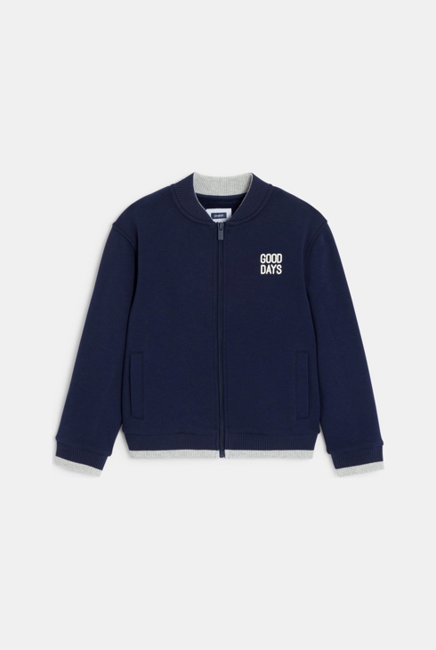 Sweat teddy zippé bleu marine Garçon