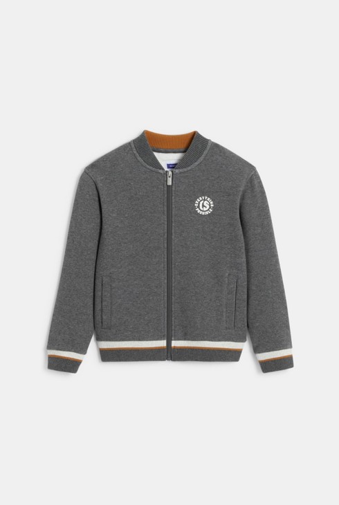 Siva bejzbol jakna s patentnim zatvaračem za dječake 2