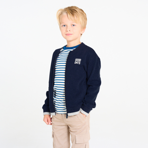 Felpa stile college con cerniera blu navy Bambino 1