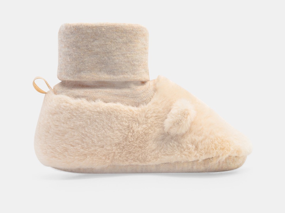 Chaussons chaussettes rose bébé fille 1