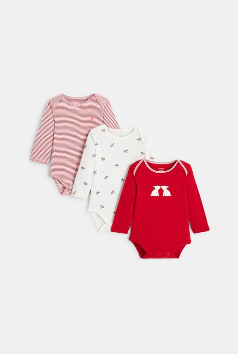 Body de noël col us rouge bébé mixte 1