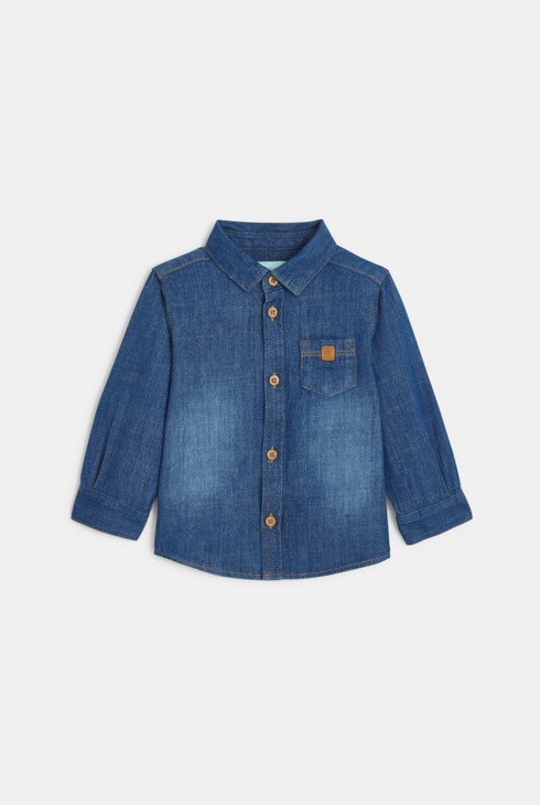 Camisa denim blau pedra per a bebè nen 2