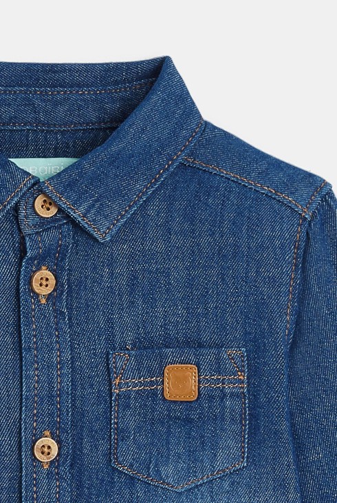 Chemise denim bleu stone bébé garçons