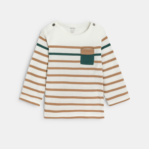 Baby boy's striped beige Breton shirt 1