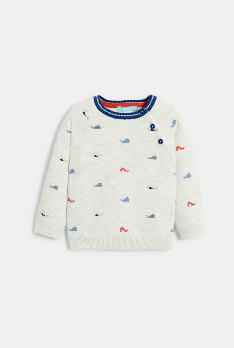 Jersey punto ballena gris bebé niño 1