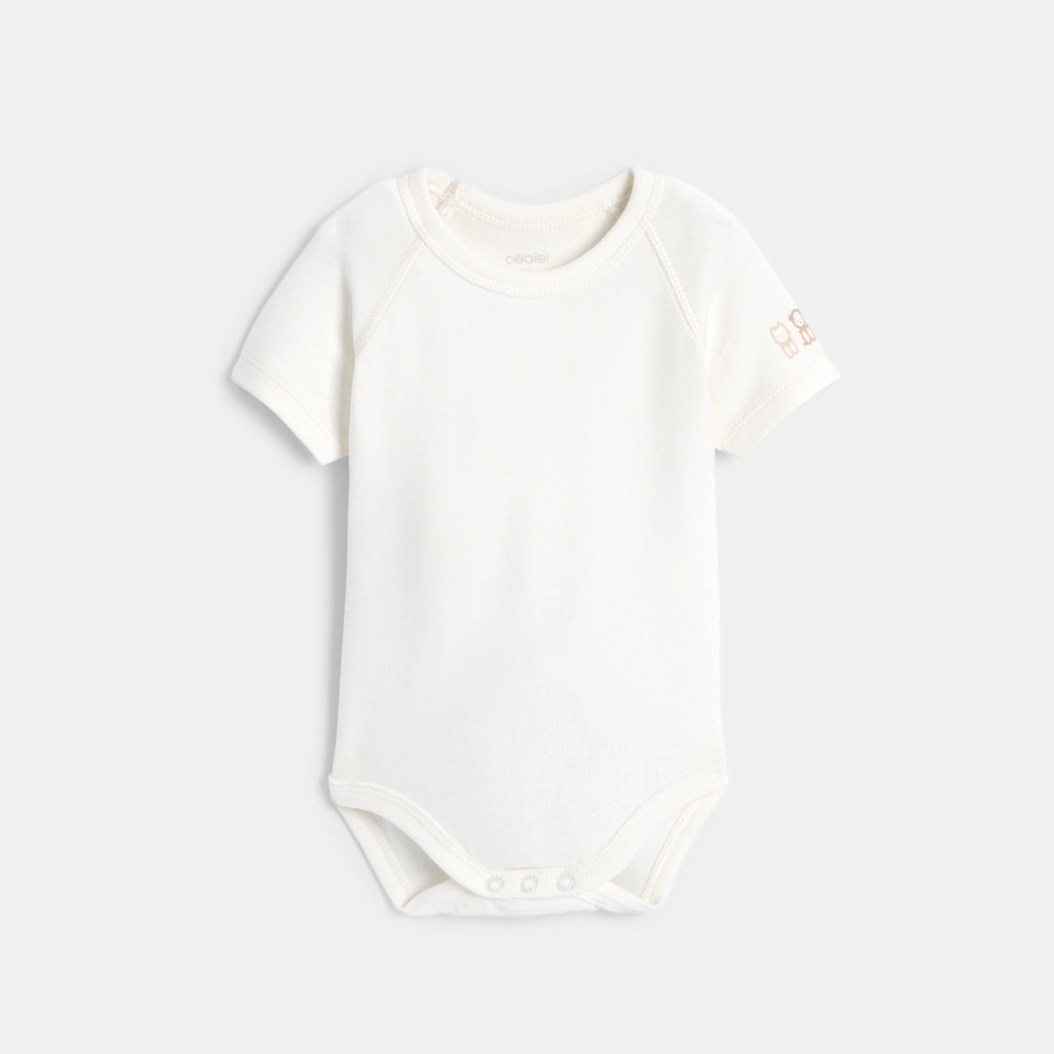 Okaïdi Body Bebe Mois Unisex Baby White Stretch Cotton Bodysuit