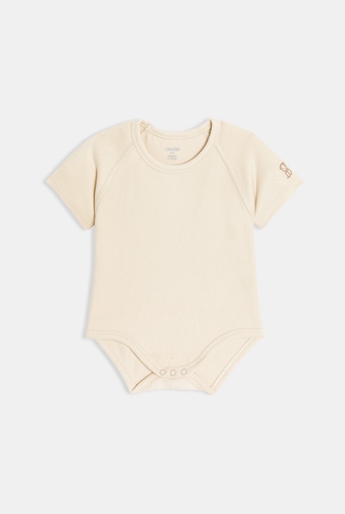 Body coton extensible 0-24 mois beige bébé mixte 1