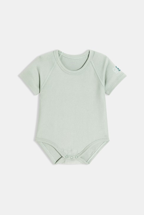 Body coton extensible 0-24 mois vert bébé mixte 1