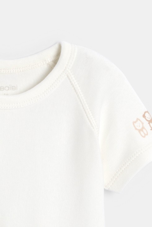 Unisex baby white stretch cotton bodysuit 0-24 months 2