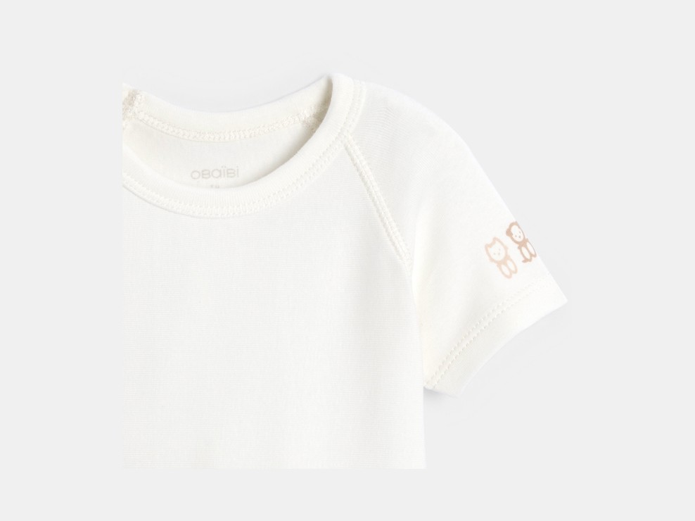 Body in cotone elasticizzato bianco unisex per neonato 0-24 mesi 2