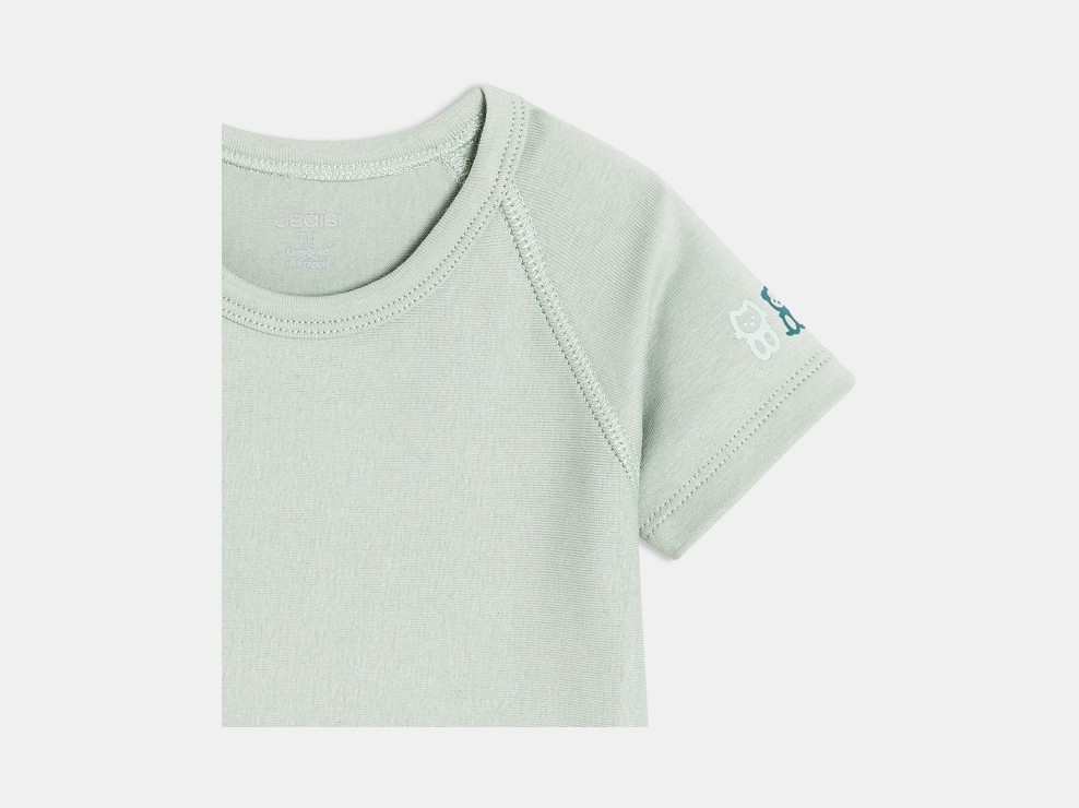 Bodi de algodón extensible 0-24 meses verde bebé unisex 2