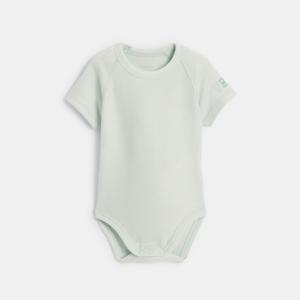 Unisex baby green stretch cotton bodysuit 0-24 months 1